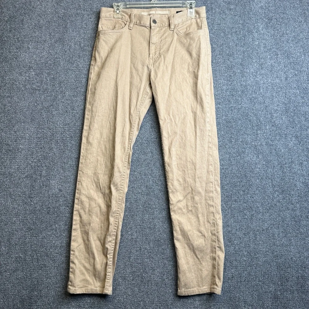 Banana Republic Traveler Pants Mens 30 Tan Maverick Linen Cotton Stretch Chino